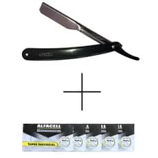 Navalha Navalhete Profissional Barbeiro com lâminas Aço Inox Acabamento Barba