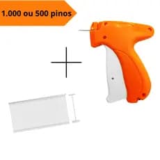 Kit Aplicador de Tags Etiquetadora + 500 ou 1000 Pinos Plásticos p/ Roupas e Tecidos Aplicadora Tag
