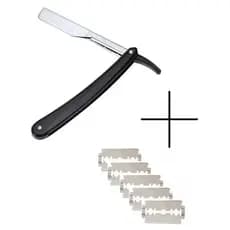 Kit Navalha + 30 Lâminas Profissional Barbeiro Aço Inox