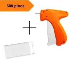 Kit Aplicadora de Tags e Etiquetas com 500 Pinos Plásticos para Roupas e Tecidos Aplicador Tag Pin