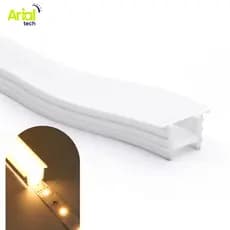 Perfil Embutir 5m 12x12mm Flexível Silicone Para Fita Led