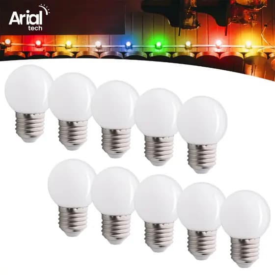 Kit 10 Lâmpada Bolinha Led 3w G45 Bulbo Soquete E27 Lustre Espelho Decorativa