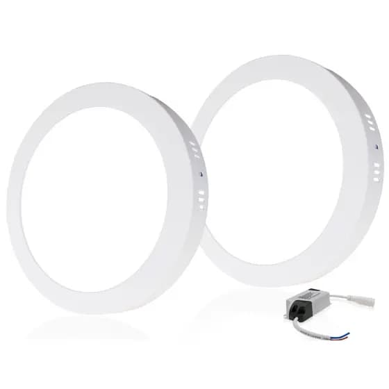 Kit 2 Painel Sobrepor Plafon De Led 12w Teto Redondo