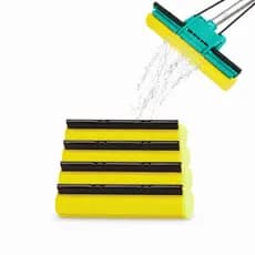Kit Refil Amarelo Para Rodo Mágico Mop Dobrável Limpar Casa Esfregão Absorvente
