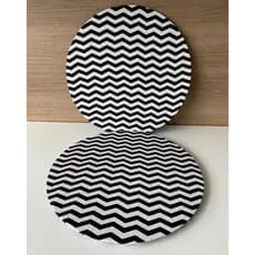 Capa de Sousplat Chevron Preto e Branco
