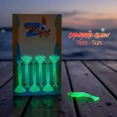 Isca Camarão Artificial Luminoso GLOW 7cm 5 unidades. Robalo, traíra, tucunaré.