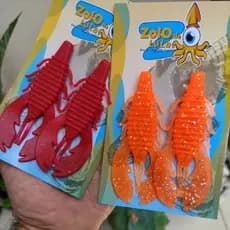 4 unidades Isca Soft Lagostim ZDL 10cm 11g + Anzol Offset. Criatura para pesca de traíra.