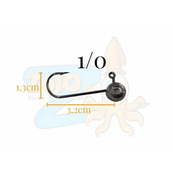 Kit 5 Jig Head Ultra Force Brack Nickel - 1/0, 2/0, 3/0, 4/0, 5/0 e 6/0.