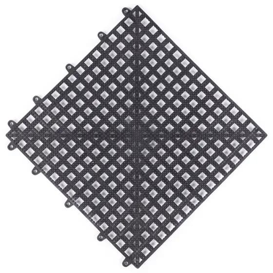 Tapete modular para box banheiro Vestiário 30x30cm Superfície Antiderrapante - PVC Flex PRETO