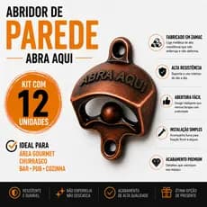 Kit 12 Abridor Garrafa De Parede Pequeno Vintage Abra Aqui