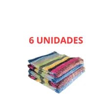 Kit com 6 Toalhas de Banho Listradas pequenas 103cm x 57cm