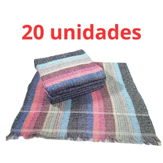Kit com 20 Toalhas de Banho Listradas finas 103cm x 57cm - 100% algodão
