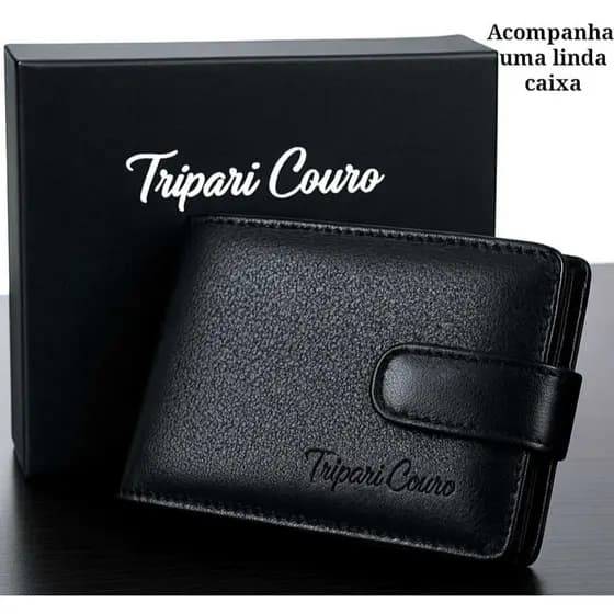 Carteira masculina Couro legítimo premium extra macio super completa