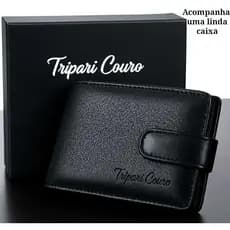 Carteira masculina Couro legítimo premium extra macio super completa