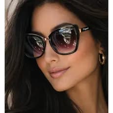 Óculos de sol feminino original tripari proteção UV400 UVA / UVB Estojo moda blogueira lançamento