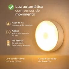 KIT 2 - 8 Lâmpada Led Recarregável Sem fio com Sensor de Presença Luminária
