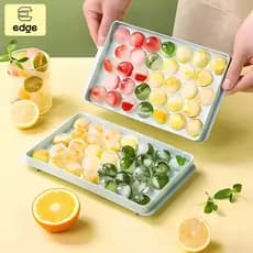 Forma de Gelo PP Segura - 33 Cavidades com Tampa, Compatível com Geladeira, BPA Livre
