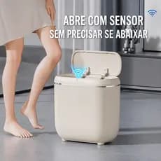 Lixeira Inteligente com Sensor de Alto Design — Design Slim de 14L, Ideal para Banheiro e Cozinha, Impermeável IPX5