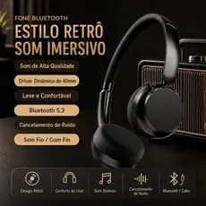 Fones de Ouvido Headset ON-HF202, Fones de Ouvido Sem Fio Bluetooth, Autonomia de 35 Horas com Cancelamento de Ruído