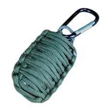 Chaveiro Sobrevivencia 13 em 1 Paracord Mosquetao Verde
