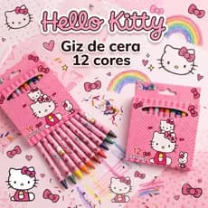 Giz de cera personagens  Hello Kitty 12 cores Hello Kitty Lovers colorir arte material escolar fofo Kawaii