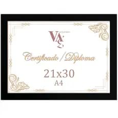 Moldura A4 para Certificados Diplomas com Vidro e fundo 21x30