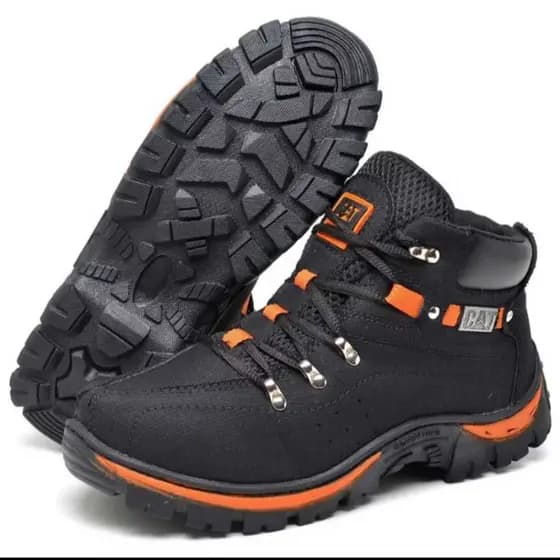 Coturno Masculino Bota CAT Adventure Masculina Solado Borracha Lona Reforçada