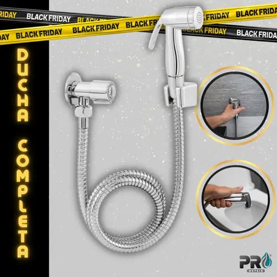 Ducha Higiênica Íntima Banheiro 100% Completa Luxo Metal Cromado 1,20m  Lavabo Chuveirinho Privada
