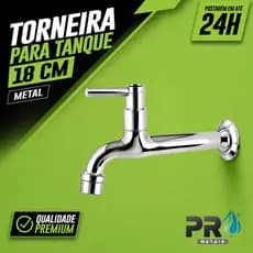 Torneira Metal P/ Tanque 1158 C/ Arejador Comum 18 Cm 1/4 Volta C-66 Cód. 6130