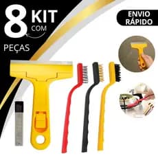 Escova de aco para limpeza Multiuso forno grelha fogão Aço Latão Nylon + Raspador para limpar Box Piso Vidro