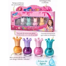 Esmaltes Kit 4 Cores Infantil à base de água Coleçao Verao Linha Teen
