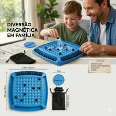 Jogo de Xadrez Magnético - 32 Esferas e Tabuleiro com Indução Magnética, Brinquedo Interativo para Pais e Filhos