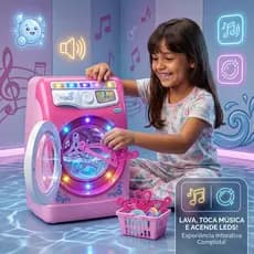 Mini Lava Louça Infantil Chef Kids Cozinha Interativa com Acessórios Luz Som Brinquedo Educativo Meninas