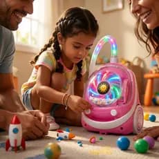 Aspirador De Pó Brinquedo Infantil Rosa Mágico Com Luz Som Interativo Educativo Faz De Conta Limpeza Divertida Crianças