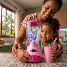 Liquidificador Infantil Casa Encantada Zippy Faz De Conta Mini Cozinha Casinha Brinquedo Educativo Elétrico Gira De Verd