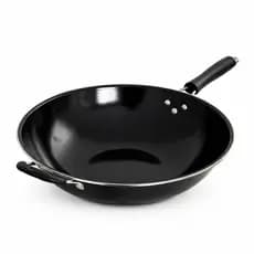 Frigideira Wok 34cm 3L Antiaderente Profissional Grande Panela de Ferro para Saltear Fritar Refogar