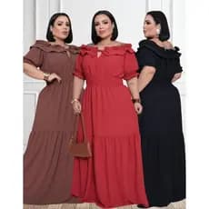 Vestido Plus Size Festa Casamento Evangelico Moderno Cristã Batizado Formatura Social Casual Present