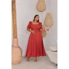 Vestido Linho Laço Ombro Plus Evangelico Com Cinto Moda Cristã Festa Casamento Casual Civil Madrinha