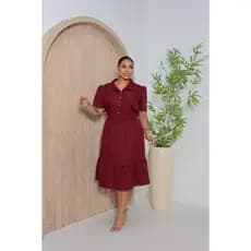 Vestido Linho Evangelico Plus Size Moda Cristã Modesto Luxo Festa Madrinha Casamento Formaturas Midi