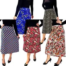 Kit 5 Saias Moda Evangélica Tendência Várias Estampas