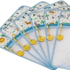 Kit 6 Saquinho Maternidade Organizador Bolsa Bebê Kit Com 6 Unidades + 6 Pingentes com Tags Dourada