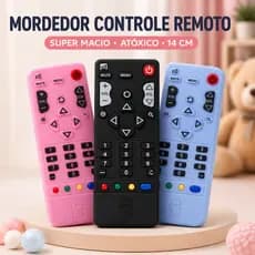 Mordedor para Bebê Controle Remoto Grande com Chocalho Macio Lavável Seguro com Selo Inmetro Ideal para Dentição