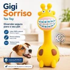 Brinquedo Latoy Girafa Sorrisão Grande Para Pet Cães Mordedor Resistente Diversão Segura