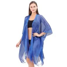 Saída de Praia com Franjas Metálico Nova Moda Para o Verão