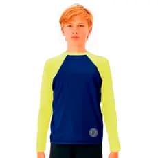 Camiseta Infantil Manga Longa Menino Uv50 Azul Verde 1 a 14 - Azul - 4