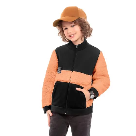 Jaqueta Casaco Infantil Menino Moleton Sherpa Frio Kamylus