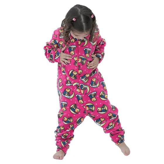 Pijama Infantil Macacão Kigurumi Fantasia Estampa Urso