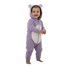 Macacão Infantil Pelúcia com Capuz Inverno Fofo Quentinho