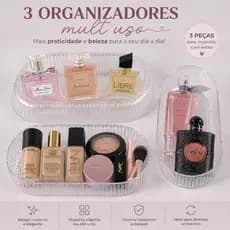 Kit 3 Organizadores multiuso transparente em acrilico para perfumes,maquiangem,cosméticos