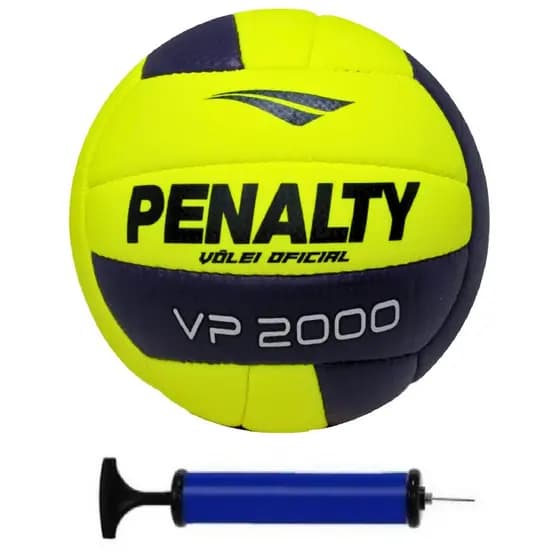 Kit Bola Vôlei Penalty Vp 2000 Quadra Indoor + Bomba de Ar